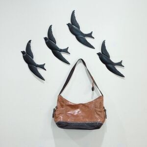 The Sak Kendra Multi Pocket Brown Leather Hobo Shoulder Handbag Satchel Purse